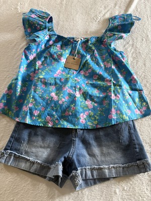 Beautiful Blue Floral Off Shoulder BLU PEPPER M NWT BOHO 