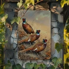 Vintage Iron with UV-Printed Pheasant Tin Metal Signs Home Décor 8x12