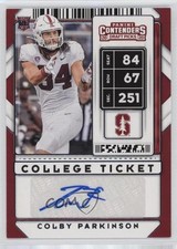 2020 Panini Contenders Draft Picks College Ticket Colby Parkinson #144 Auto 0lm