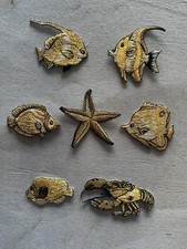 Set 7 Marine Sea Animals Ocean Nautical Fish Lobster Starfish Iron On Patch 2"