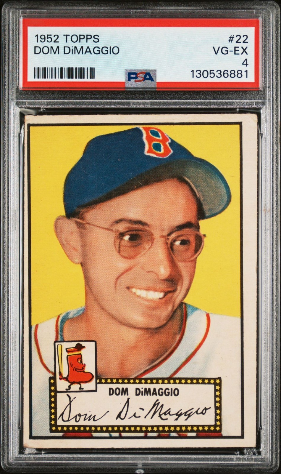1952 Topps #22 DOM DiMAGGIO Boston RED SOX Vintage PSA 4 VG EX