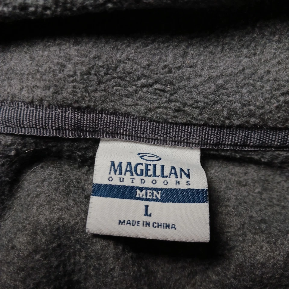 Chaqueta polar Magellan Outdoors para hombre talla grande gris cremallera completa cuello falso Foto 3 de 4