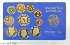 Circulation coin set Federal Republic of Germany 1995 J proof 1 Pfennig to 5 DM collector coins