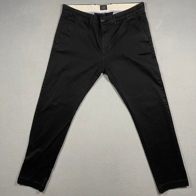 J.Crew Mens Stretch Chino Pants Black W32 L30 E1589 Slim Fit Trousers