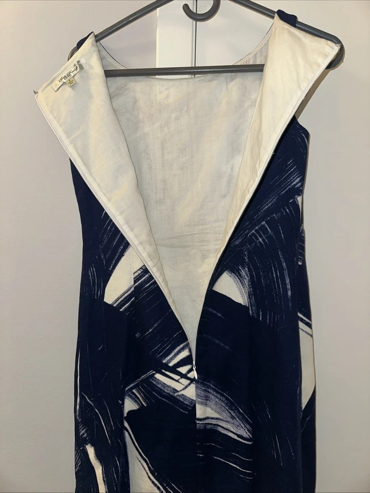 Beth Bowley Abstract Print Sequins Sleeveless Dress Party Cocktail Career 2 - Image 4 of 4