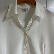 Vintage Short Sleeve Shirt Blouse White Japanese Import