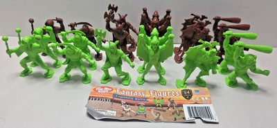 20 Tim Mee 3.5'' Legendary Battle Fantasy Plastic Green/Brown Figures ~ 6 Styles