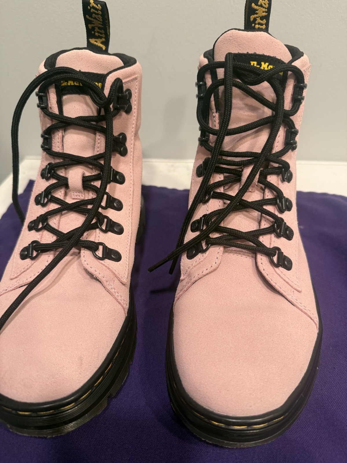 Doc Martens Air Waiz 1460 Pink Nubuck Leather Lace Up Combat Boots Women Sz 8 thumbnail 2