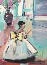 Jose Trujillo Art PRINT 16x20 Collectible Artist Painting Girl Fancy Dress