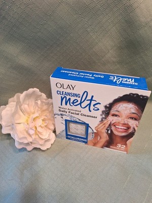 Olay Cleansing Melts Hyaluronic Cleanser Pads 32 Fragrance-Free No Parabens