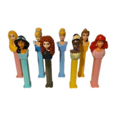 Disney Princesses PEZ Dispensers Lot Of 8 Tiana Jasmine Ariel Merida Belle 