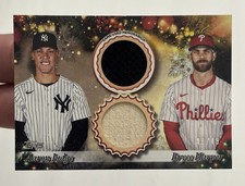 2025 Topps Holiday Aaron Judge Bryce Harper Dual Relic /49 Game-Used DPR-JH