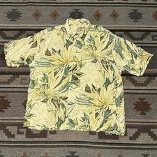 Jams World Hawaiian Shirt Men’s Large Tropical Floral Rayon Vintage C4