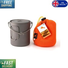 Ultralight 750ml Titanium Pot with Bail Handle - Perfect for Campfire Cooking