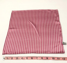 Hand Made In Italy 100 Silk Pink Striped Pattern Men's Square Pocket