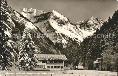 Oy Bad Mittelberg Oberallgaeu Bayern Oytalhaus mit Schneck Himmelhorn und Gr Wil