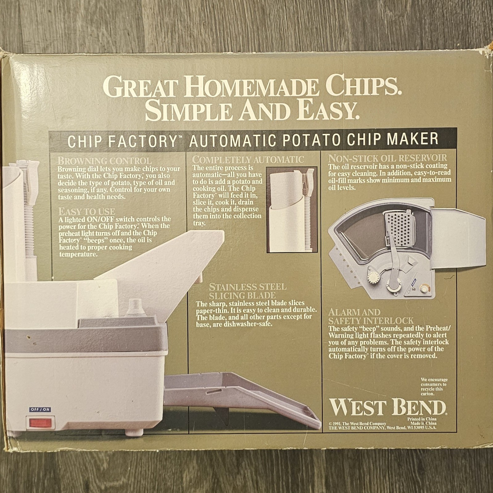 Wets Bend Chip Factory Automatic Potato Chip Maker 1991 Vintage Works 💯