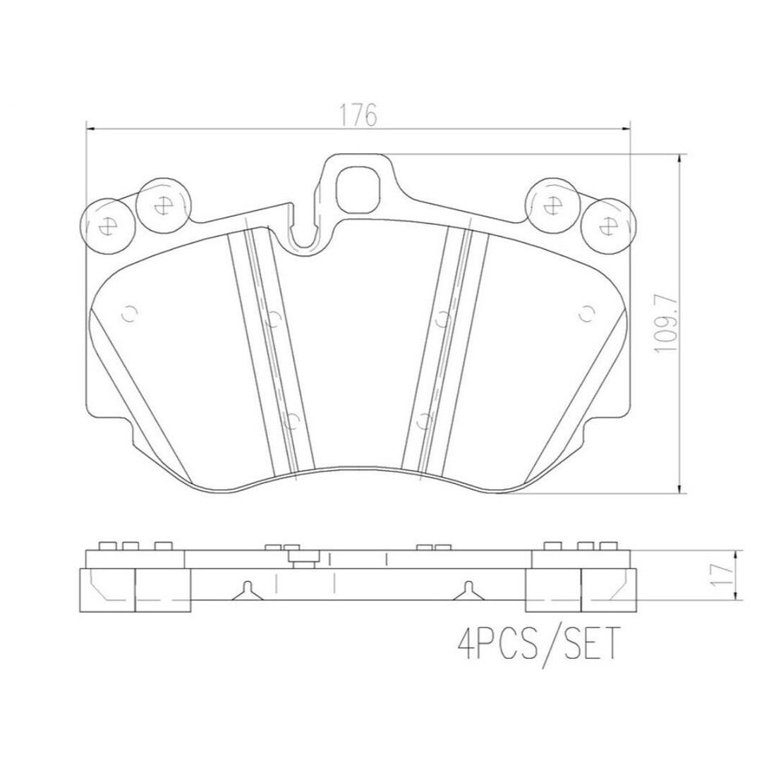 Brembo Front NAO Ceramic Slotted Brake Pad Set For Porsche Cayenne Audi R8 RS5