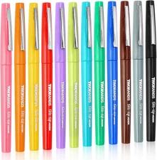 Felt Tip Pens,Colored Pens, Fine Point, Assorted Colors Fineliners,Colord Pens M