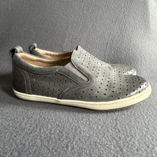 Taos Court Gray Perforated Leather Comfort Slip On Size 8