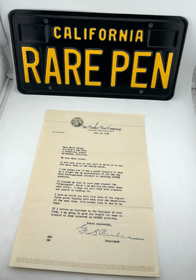 #ad RARE 1930 ORIGINAL Geo S. Parker SIGNATURE Fountain Pen Letter WOW $400.00