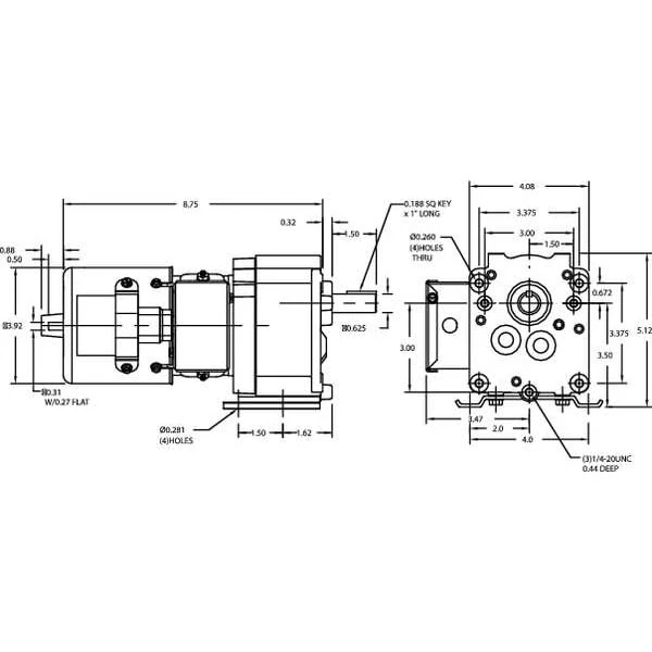 Dayton 4Z518 Ac Gearmotor, 15 Rpm, Tefc, 115/230V - Image 2 of 3