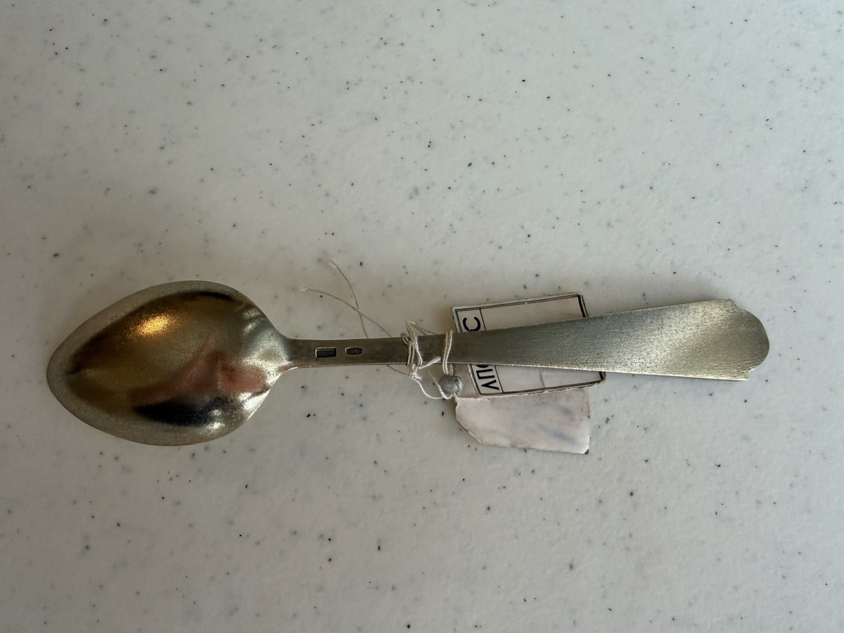 Vintage USSR 916 Silver Enamel Spoon Set of 6 with Tags | eBay