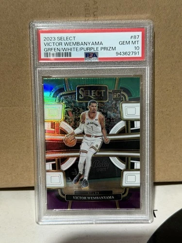 2023 Select Victor Wembanyama Green/White/Purple Prizm Gem mint PSA 10 Rookie