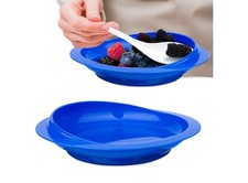 MOSKESON 2 Pack Spill Proof Scoop Plates Non Skid Suction Base Adaptive Dish