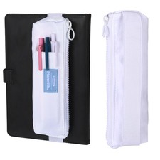 Elastic Pen Holder for Notebook, Zipper Notebook Pencil Pouch Small Pencil Ho...
