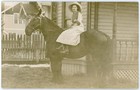 Antique 1910 RPPC Ruth on Horse Bob Sidesaddle Style Victorian House Seattle WA — photo 1