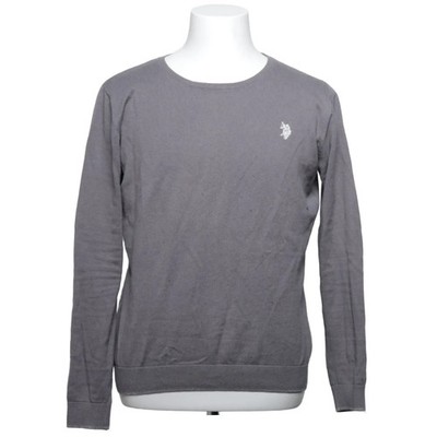 U.S. Polo Assn., Sweatshirt, Größe: L, Grau, Einfarbig, Feinstrick, Herren #oCL