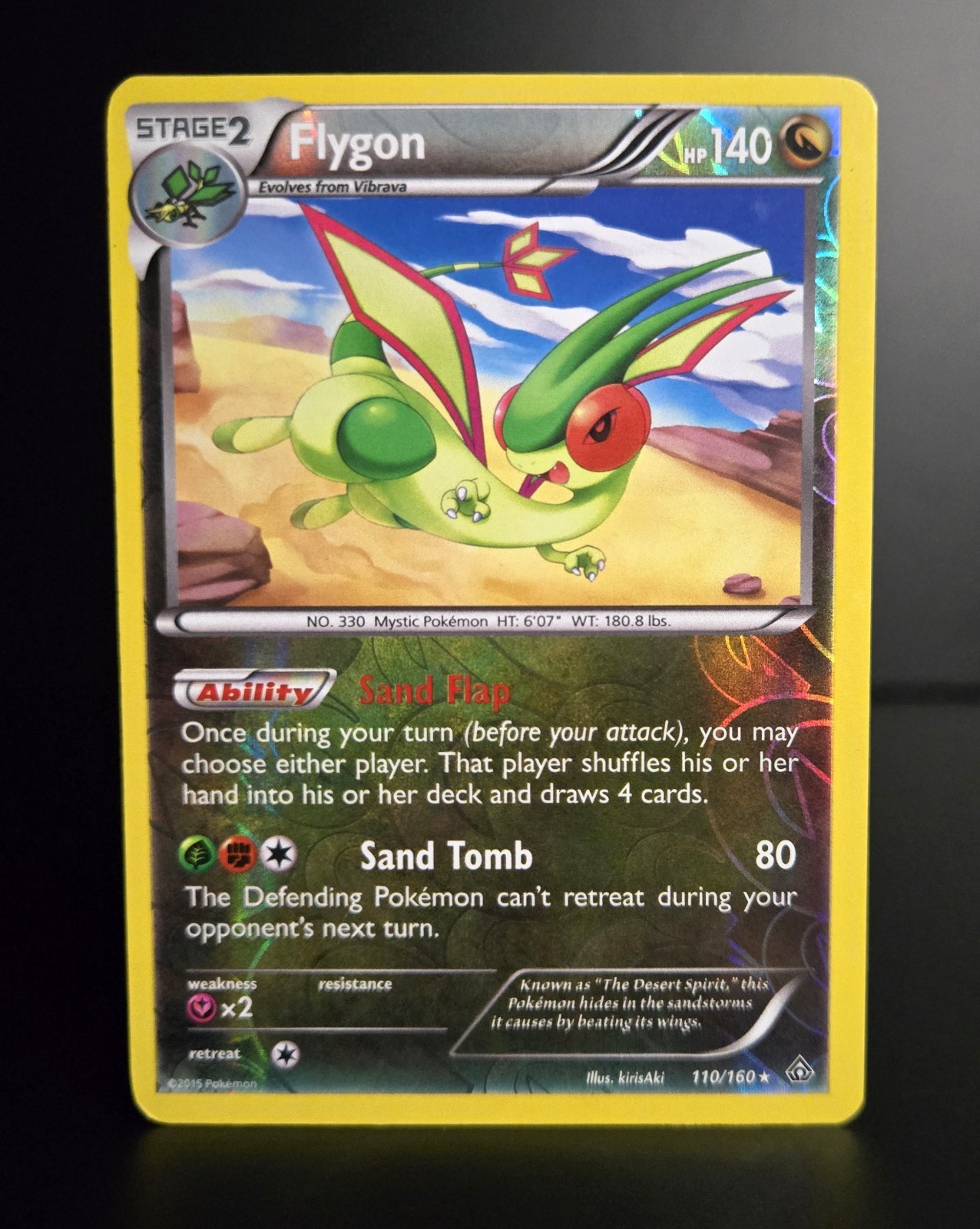 Pokémon TCG - FLYGON - 110/160 - REVERSE HOLO RARE - XY PRIMAL CLASH (2015) - LP