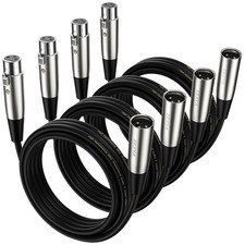 XLR Microphone Cable - XLR Male to Female Cable 6ft 4-Packs for Mic Mixer, Re...