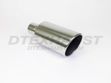 Stainless Steel Exhaust Tip Rolled Angle Cut 2.5 Inlet 5 Outlet 12 Long
