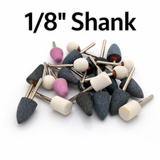 20pc ASSORTED MOUNTED ABRASIVE GRINDING STONES 1/8" SHANK DRILL