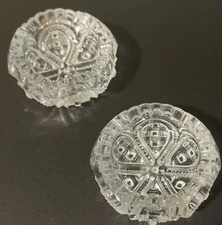 2 Round Antique Glass Open Salt Cellars 