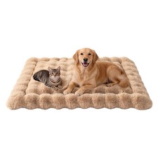 SOMAHE Plush Dog Bed Mat, Machine 35"L x 27"W x 1.5"Th, Latte Coffee