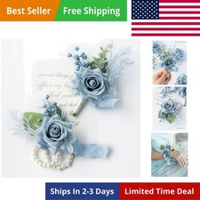 Wrist Corsage Wristlet and Boutonniere Set for Wedding Bridesmaid Mother Gran...