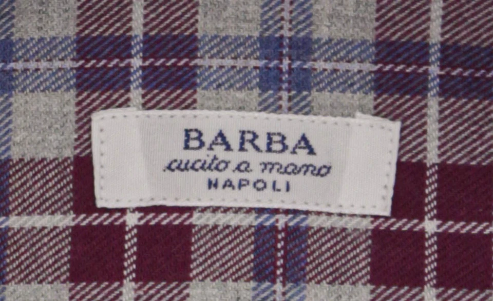 Camisa xadrez de algodão Barba Napoli cinza - Fina - 15,5/39 - (822) - Imagem 4 de 4