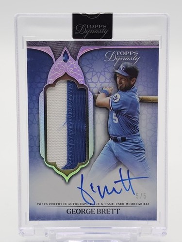 GEORGE BRETT 2025 TOPPS DYNASTY AUTO GAME USED PATCH B DESIGN SILVER 5/5 Q5332