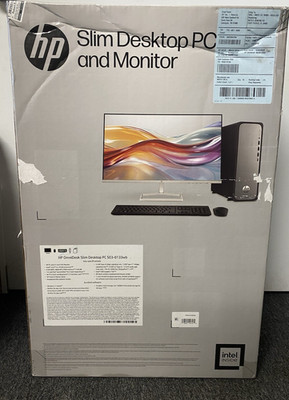 HP OmniDesk Slim Desktop PC Bundle Intel Core i3 w/27'' FHD Display Windows 11 Ho