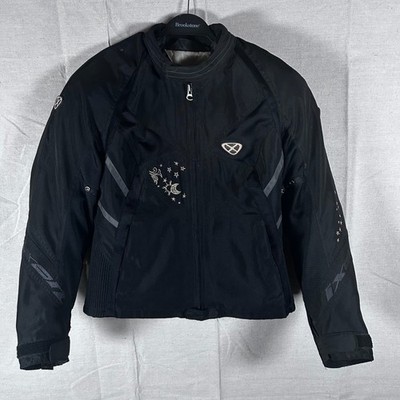 Ixon Fitness Womens Motorcycle Jacket Black Mesh Celestial Stars Moon Size S