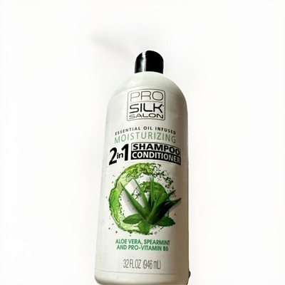 Pro Silk Salon Moisturizing 2-in-1 Shampoo Conditioner Aloe Vera Spearmint 32 f 