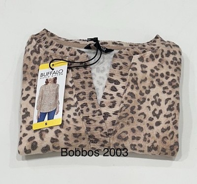 Buffalo Women's Cozy V-Neck Long Sleeve Top, Mellow Leo, Size S