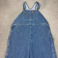 Dickies Dungarees Adult 42x30 Blue Overalls Bib Denim Workwear Carpenter USA Men