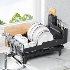 Dish Drying Rack for Kitchen Counter, Countertop Dish Rack with Drainboard, Mult