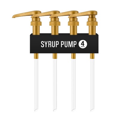 Coffee Syrup Pump Dispenser   4-Pack for 750ml Bottles   Fits Torani, Monin