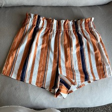 Shein Shirred Waist Stripped Shorts Size L