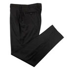 1680$ ISAIA NAPOLI Hand-Sewn Tapered Dress Pant Fine Wool Black 40 US / 56 EU 7R